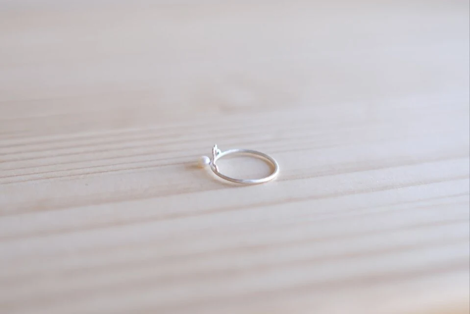 Flower pearl silver ring — 写真5