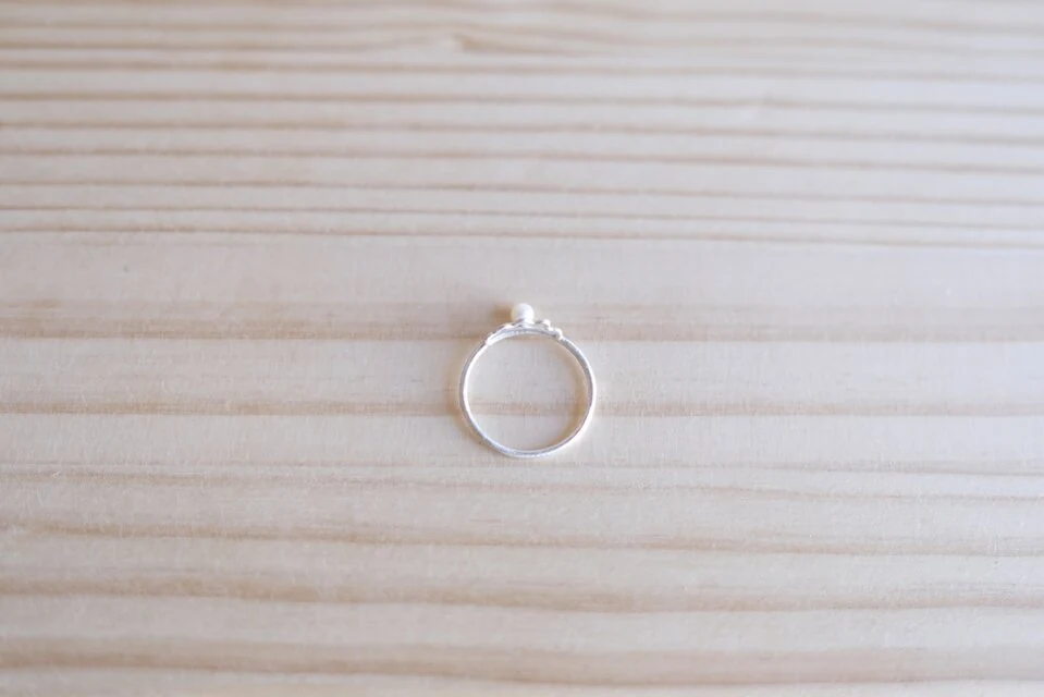 Flower pearl silver ring — 写真6